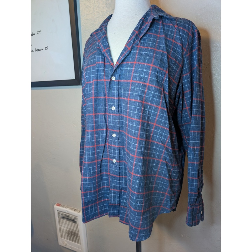 Frank & Eileen Barry plaid button down shirt womens size M Italy Made